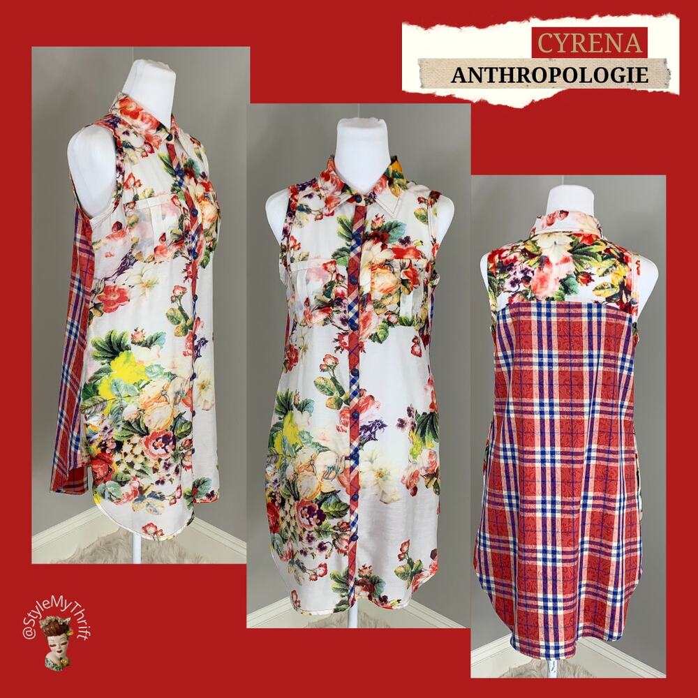 Anthro Patchwork Shabbychic Top Rusticluxury Gyps… - image 1